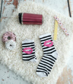 Dudak Desenli Çorap