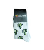 Kaktüs Desenli Beyaz Çorap