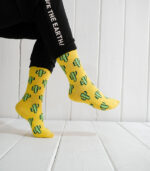 Kaktüs Desenli Sarı Çorap