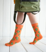 Kaktüs Desenli Turuncu Çorap