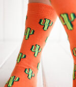 Kaktüs Desenli Turuncu Çorap