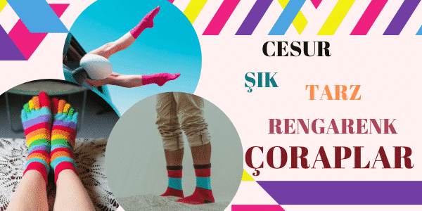 renkli desenli çorap