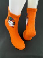 frida kahlo desenli turuncu tenis çorap3