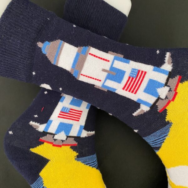 uzay roketi desenli soket çorap4